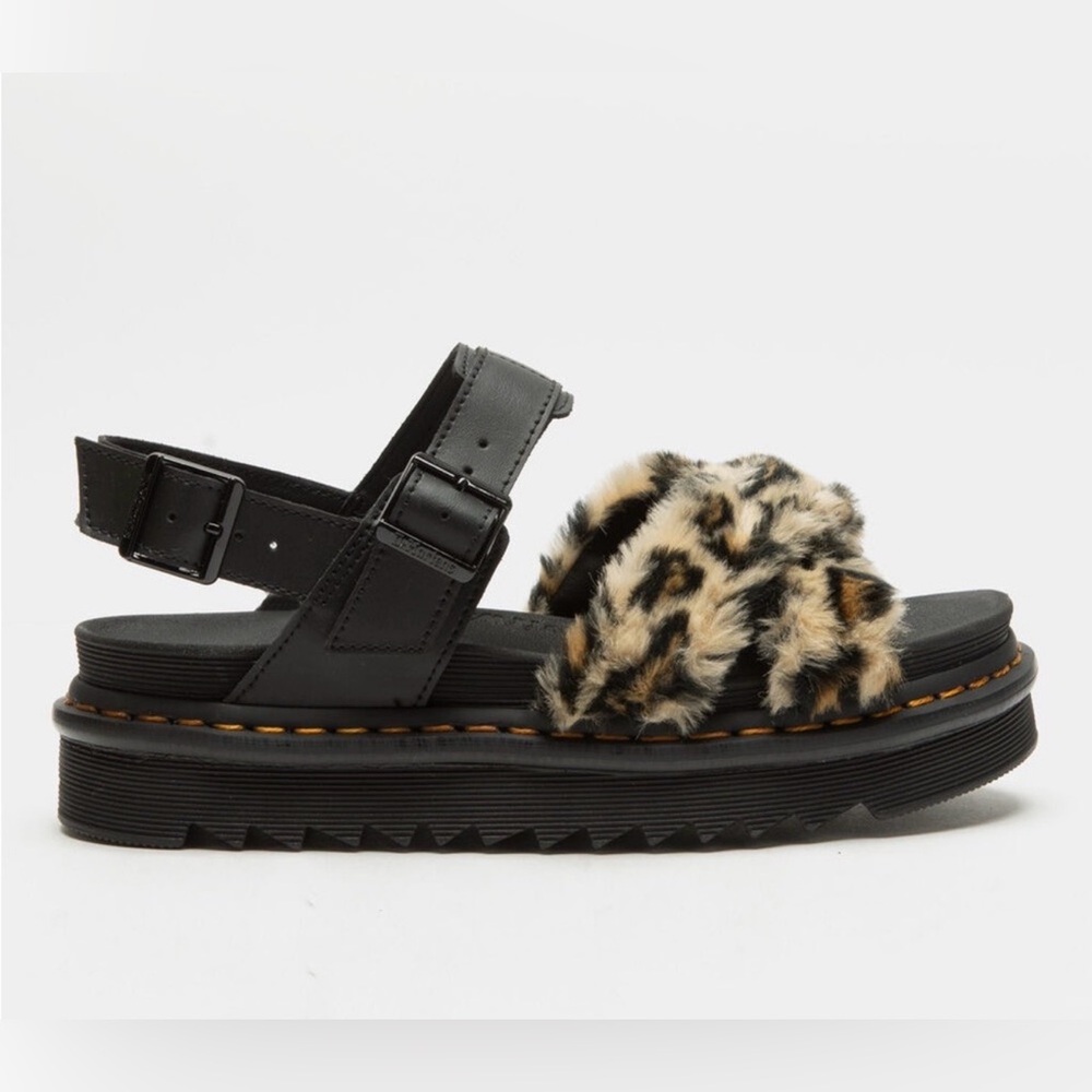 Dr martens VOSS II FLUFFY LEOPARD sandals
